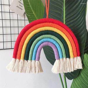 Decorative Figurines Nordic Woven Rainbow Tapestry Home Decor Wall Hanging Toys Nursery Living Room Children Girls Bedroom Decoration