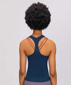 L95 canotte da yoga per donne allenamenti camicie sportive di fitness sexy gilet rapido palestra traspirante tops morbida slim fit maglietta solida c2459807