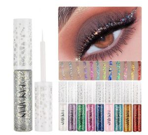 Eyeliner com glitter handaiyan líquido líquido líquido olho pigmento olhos maquiagem tatuagem lineador branco líquido cosméticos prateado blu79988554