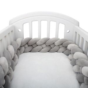 Conjuntos de cama 2m Baby Bumper Bumper Braid Knot Almofada de cor sólida para a decoração da sala do protetor de berço infantil Drop ship244e