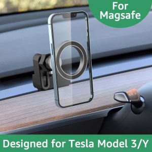 Significa Tesla Modelo 3 Modelo Y Celular do carro Montagem de celular Stand Universal Magnetic Car Phone para iPhone Xiaomi Samsung GPS suportes