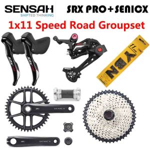 Teile Sensah Srx Pro 1x11 Geschwindigkeit 11s Roadbike Groupset Sti R/L Shifter Heckummeur GR3 Crankset Kassette Gravelbikes Cyclocross