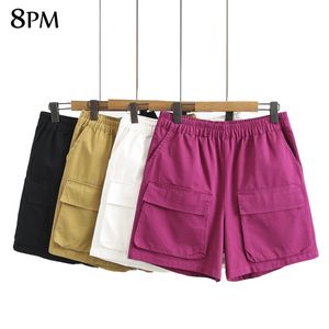 Kvinnor plus size last shorts comfy avslappnad elastisk midja Bermuda kort med fickor 2xl OUC1545 240420