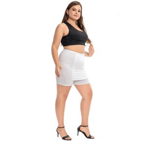 Plus storlek shorts för kvinnor sommarmodal bomull casual pull på midjan Bermuda femme US 5xl 4xl xxxl svart vit rosa blå 240420