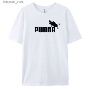 Men's T-Shirts Pumba Cool Printed mens T-shirt short sleeved cotton T-shirt fashionable styleQ240425