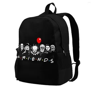 Backpack Horror Movie Halloween Friends Backpacks Personagem de cinema Tourist Durable Streetwear Polyester Daily Bags