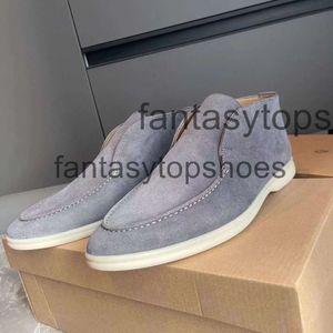 Loro Piano Lp Loafer Flats Elbise Oxford Konforlu Yumuşak Süet Açık Yürüyüş Loafers Ayak Bileği Botları Şehir Adam Spor Kilitar Sole Boat Trainers Açık Yürüyüş