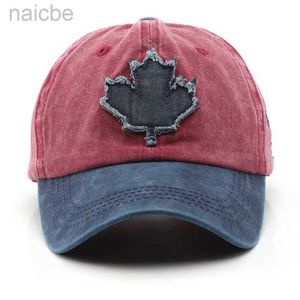 Cappelli Cappelli Canada Big Maple Leaf Rameball Baseball Cap Women Men Vintage Unisex Baseball Cotton Baseball Caponi sportivi per esterni Cappelli da pesca sportivi D240425