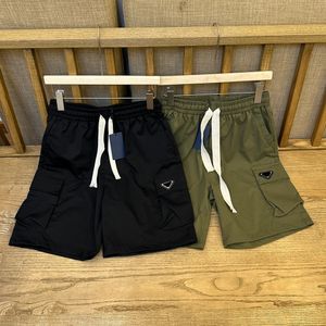 2024 mens shorts pant classic street sweat pants beach short zipper pocket summer couple Fluorescent breathable summer Inverted triangle metal badge design