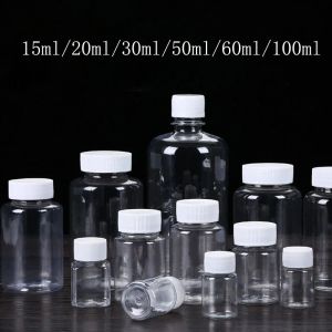 Bottles 30PCS 15ml/20ml/30ml/100ml Plastic PET Clear Empty Seal Bottles Solid Powder Medicine Pill Vial Container Reagent Packing Bottle