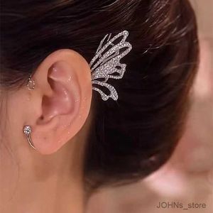 Charm Trend Silver Gold Plated Butterfly Ear Clip Fake Piercing Earring For Women Shining Zircon Ear Cuff Clip Fashion Jewelry
