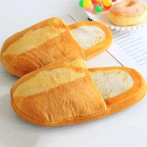 Slippers unissex fofo amantes internos pão pão coreano casais sapatos kawaii quente