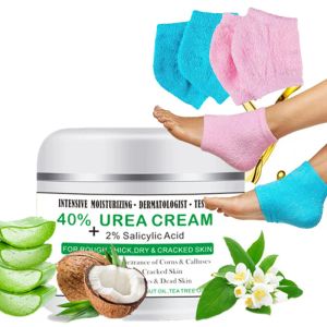 Feet 100g Herbal Anti Crack Foot Cream Oil AntiDrying Repair Cream Removal Dead Skin Hand Feet Care (with 2 pairs Gel Sock Option)