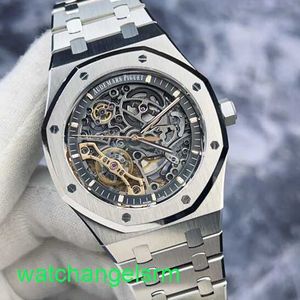 AP Crystal Wrist Watch Royal Oak Series 15407st Hollow Dial 41mm Double Swing Rare Eccellente orologio da uomo meccanico automatico