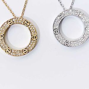 Original designer Stainless Steel Pendant Necklace Big Cake Full Sky Star Carter Circle Couple Titanium