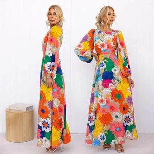 Casual Dresses Fashion Clothing Women Bohemian Holiday Dress Floral Long Maxi