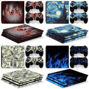 Aufkleber für PS4 Pro -Hautaufkleber für PS4 Pro -Konsole und 2 Controller Skins