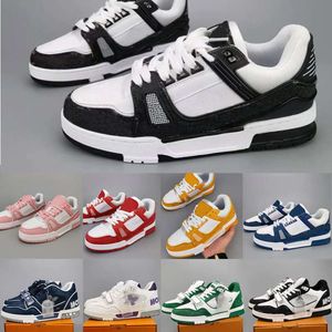 Дизайнерские мужчины кроссовки Virgil Trainer Casual Shoes с низкой телячьей кожа Abloh Mens Mens White Green Red Blue Platform