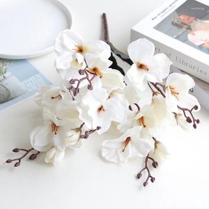 Decorative Flowers 5-pronged 20 Head Artificial Sword Orchid Simulation Flower Bouquet Home Decoration Silk Fake Pography Props