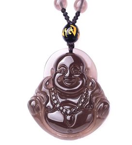 Natural Ice Obsidian Big Belly Buddha Anhänger schwarzer Maitreya Buddha Halskette weiblich 3087285