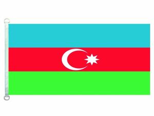 Azerbaijan Flag Banner 3x5ft90x150cm 100ポリエステル110GSMワープニットファブリック屋外Flag2488858