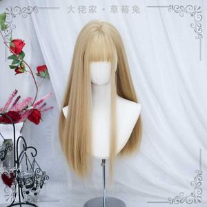 full cos foreign style Big head Lolita curly anime guy femininity wig imitation long straight hair