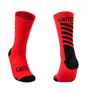 Sports Socks GKRQ Cycling Men Sätt cykelfotbollkomprimering Kvinnor Vägcykel Professional Pack Black Dark Knee-High