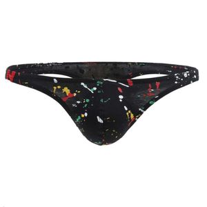 メンズラグジュアリーアンダーウェア5pcs g-sthong thong sexy male graffitiプリントパンティーブリーフ