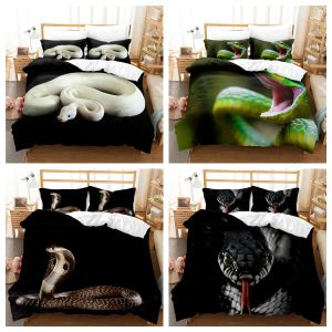Uppsättningar 2023 Snake Bedding Set 3st Däcke Cover Set 3D Bedding Digital Printing Bed Linen Queen Size Bedding Set Fashion Design