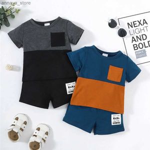 T-Shirts 1-4 yıl yürümeye başlayan çocuk erkek bebek gündelik kıyafetler seti kısa kollu üst + şort 2pcs yaz sporu 2pcs outfitl2404