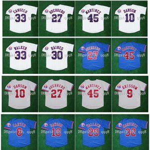 KOB Vintage Montreal Expos Baseball Jersey 27 Vladimir Guerrero 30 Tim Raines 8 Gary Carter 45 Pedro Martinez 33 Jose Canseco 32 Dennis Martinez