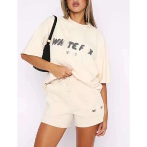 여자 트랙 슈트 흰색 여우 디자이너 여름 패션 다목적 티셔츠 여자 Foxx 세트 트랙 슈트 영어 편지 Tshirt 스타일리쉬 스포츠웨어 셔츠 570