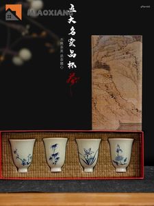 Çay Bardakları Açılış Master Cup Ev Resepsiyon Buz Çatlama Kişisel Erik Orkide Bambu Chrysanthemum Beauty Ceramica