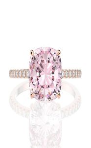 18K Roségold Pink Sapphire Diamond Ring 925 Sterling Silver Party Ehering -Ringe für Frauen Fein Schmuck 74115626782394