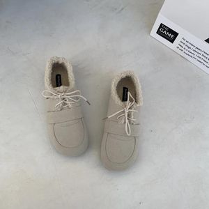 Scarpe casual Celebrity Lace-up Lambswool Moccasins Femme Feeces Cotton Women Women Hookloop Maresini da peluche War Plush Woman Furts 2024