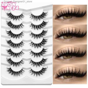 False Eyelashes Groinneya lashes 5/7 pairs of Wispy Mink eyelash invisible band eye shadow looks like an extended eyelash naturally looks soft and fluffy Q240425