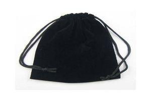 100pcslot schwarze Velvet -Schmucktaschen Beutel für Handwerksgeschenkverpackungen B0332821279443728
