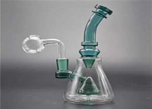 Cam beher bongs kasırga perc percolator girdap su boruları 8 inç dab teçhizatlar banger çivi ve cam yağı Burne ile 6156163