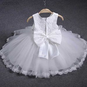 Платье для девочек платья для девочек 1-й день рождения платья для вечеринки по случаю дня рождения 2024 Малыш Дети Цветочный Принцесса платье 0-2Y Новорожденные младенцы белая одежда для крещения D240425
