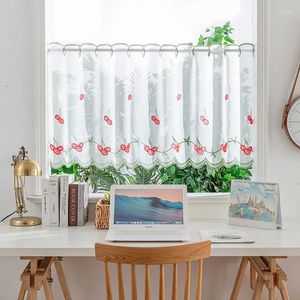 Vorhang Tüll schiere Blume kurze Halbfenster Vorhänge Stange Tasche Voile Drapes Valance Küchen Schlafzimmer Wohnkultur