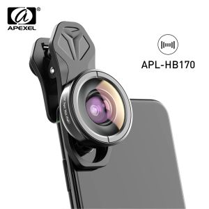 Lens ApExel HD Optic Phone Lens 170 graders super vidvinkellins kamera Optiska linser för Apple iPhone Xiaomi Samsung All Smartphone