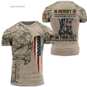 Herr t-shirts amerikansk soldat casual o-hals kortärmad kamouflage kommando veteran herrar t-shirt specialstyrkor utomhus snabbtorkande topl2404