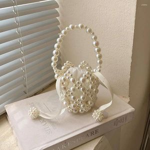Drawstring Pearl Handle Evening Dinner Bags Fashion Mini Elegant Party Purse Casual Hand Beading Holiday Gift