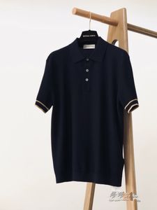 Mens Polos Summer Business Leisure Shirt brunello Short Sleeve T-shirt brunello Khaki Black