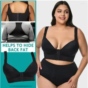 Roupa de Yoga Fechamento frontal Brã suavizante suavizador plus size cueca fivela 7