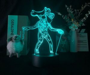 LED Night Light Remote Color Changing Nightlight 3D Siren Head Image Halloween Holiday Atmosphere Decor Desk Lamp Acrylic3256986