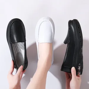 Scarpe casual da donna in suole traspirante in modo traspirante Spesso piccolo autunno bianco e lavoro nero invernale