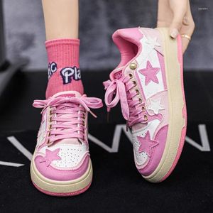 Sıradan ayakkabılar pembe kadın platform spor spor ayakkabılar kawaii vintage vulcanize kore moda harajuku tenis kadın daireler