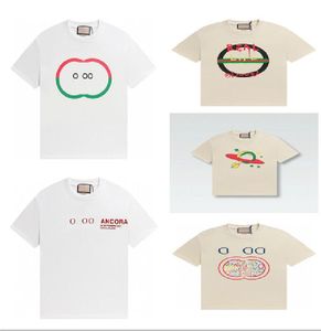 Летняя футболка для мужчин мультфильм Свободный хип -хоп бренд роскошный бренд Ancora ряд шеи с короткими рукавами