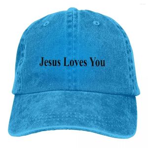 Ball Caps Jesus God Cross Multicolor Hat Peaked Women's Cap Loves You Texts Personalized Visor Protection Hats